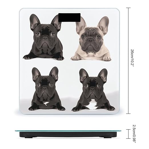 French Bulldog Scale for Body Weight Highly Accurate Digital Bathroom Body Scale Digital Bathroom Scales for People Anti-Slip Large LCD Display Smart Scales