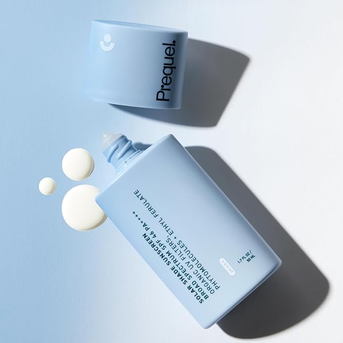 Prequel Skin Solar Shade - Moisturizing Face Sunscreen SPF 46 PA++++ Broad Spectrum UV Protection. Hydrating Sunblock for Dry Skin. Lightweight Travel Size Sun Protection 1.7oz (Pack of 2)