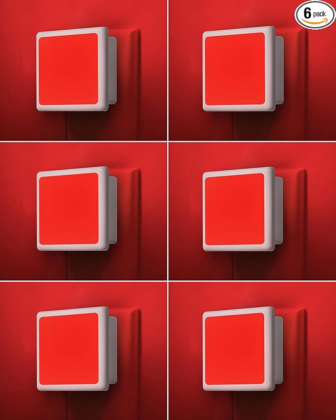 670nm Red Light Night Light for Sleep[6 Pack]- Zero Blue Light Dimmable &amp Energy Efficient 0.3W Night Light Plug into Wall with Dusk-to-Dawn Sensor for Nursery Bedroom Bathroom