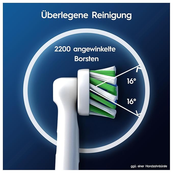 Oral-B Pro CrossAction Original Electric Toothbrush Heads - Superior Teeth Cleaning Replacement Brushes with Innovative X Bristles Toothbrush Attachment - White Pack of 6