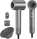 Ionic Hair Dryer with Magnetic Nozzle &amp Diffuser Set 180000 RPM High-Speed Drying 1600W Quiet Motor &amp Thermo-Control Professional Blow Dryer Gift Set for Salon Results