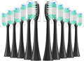 Compatible for Aquasonic 10PCS Large Replacement Brush Heads - Crescent-Shaped Soft Bristle Deep Clean for Series Toothbrushes(Black)