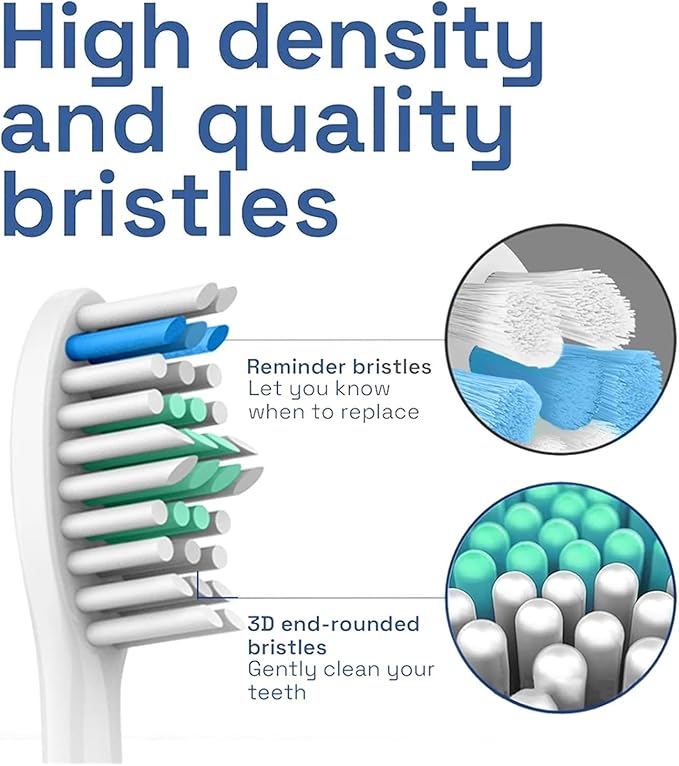 Compatible for Replacement Toothbrush Heads Compatible with Philips Sonicare Screw-on E Series Electric Brush Head Xtreme Essence Elite Advance(8 Pcs)
