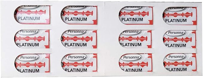 Personna Platinum Red Chrome Double Edge Stainless Steel 100 Blades 20BX