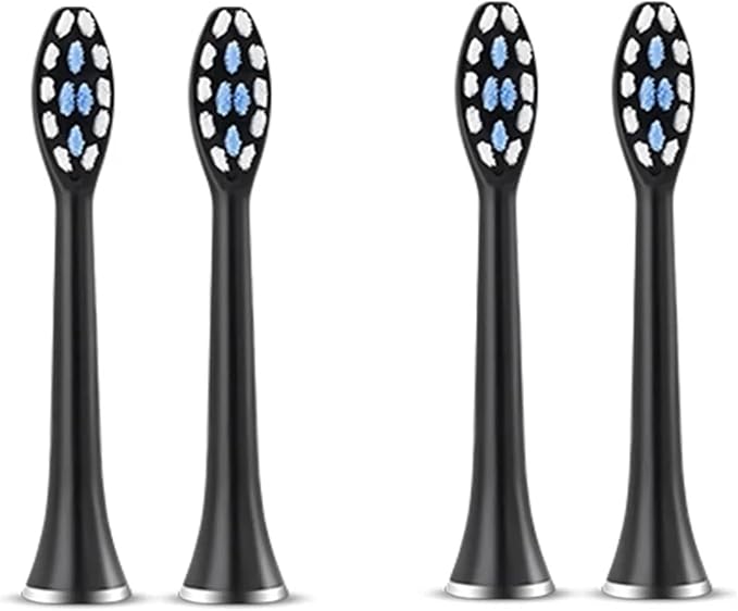Compatible for SUBORT S7 Brush Heads Super Electric Toothbrush Accessories Replacement(4 Black Brush Head)