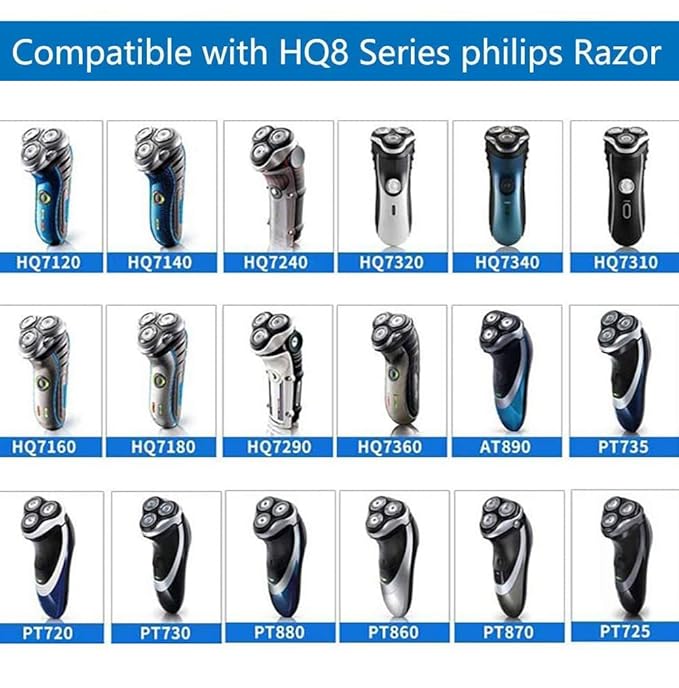 HQ8 Replacement Heads for Philips Norelco Aquatec Shavers Compatible with Philips Shavers AT890AT880AT841PT720 PT7407180XL8862XL HQ8 Replacement Blades New Upgraded