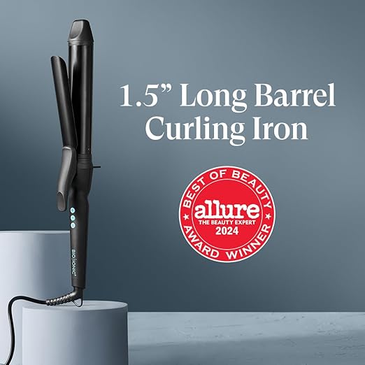 Bio Ionic Long Barrel Curling Iron with Moisture Heat Technology &amp NanoIonic MX Versatile Curling Wand - Multiple Barrel Sizes for Tight Classic Loose &amp Soft Curls