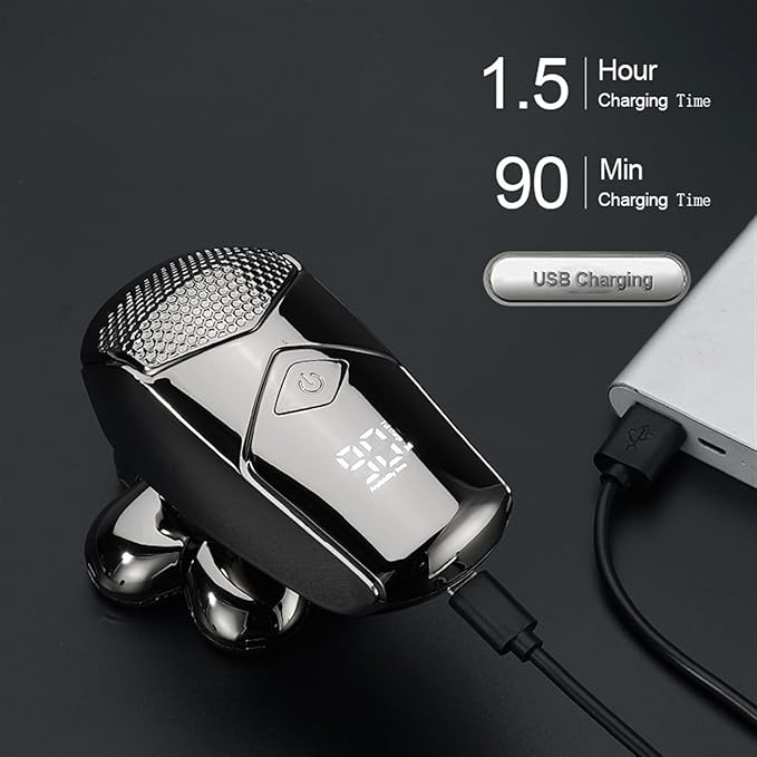 BAHREL Men's Electric Razo Compact Face Shaver with Long-Hair Trimmer 6 in 1 Beard Grooming Kit for Mustache Face Nose Hair Body Ideal Gifts for Men