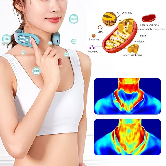 2023 Lymphatic Drainage Massager EMS Neck Acupoints Lymphvity Massager Device 12 Modes Neck Massager Portable Lymphatic Relief Neck Massager for Pain Relief Deep Tissue (2PC)