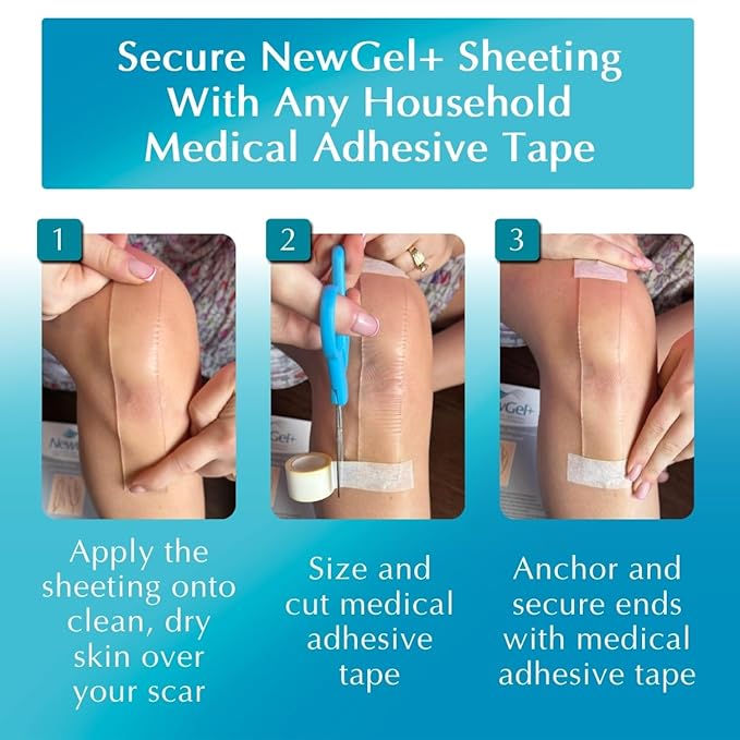 NewGel Plus by MyNewGel Day &amp Night Sun Defense Bundle UV Scar Protection Gel for Day + Ultra Thick Silicone Sheeting (CLEAR) for Night All Day Treatment