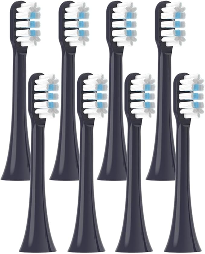 Replacement Toothbrush HeadsCompatible for Mijia T301/T302/T501C Sonic Electric Soft Bristle Nozzles(8 pcs Purple)