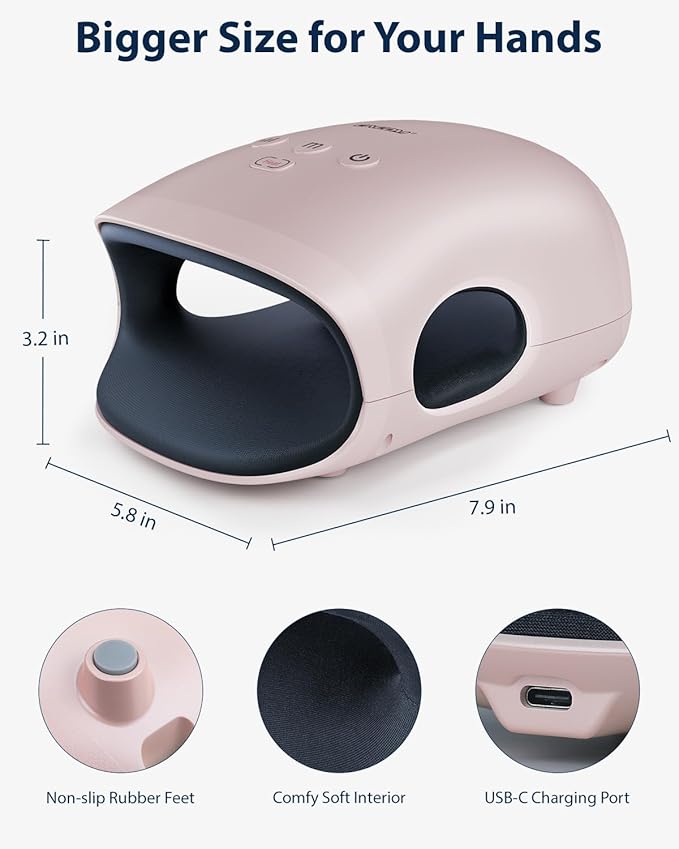 CINCOM Hand Massager - Cordless Hand Massager with Heat and Compression for Arthritis and Carpal Tunnel Gifts for Women(Pink)