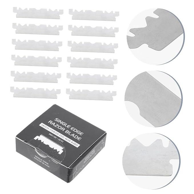 NOLITOY 400pcs Single Face Razor Blades for Men Stainless Steel Shaving Blades Precision Barber Cutter for Smooth Shaving and Grooming for Hairdressing and Eyebrow Trimming