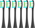 2/4/6PCS Soft Replacement Heads Compatible for Oclean X/X PRO/ Z1/ F1 Blue Brush Toothbrush Vacuum Bristle Nozzles(6PCSBlack)
