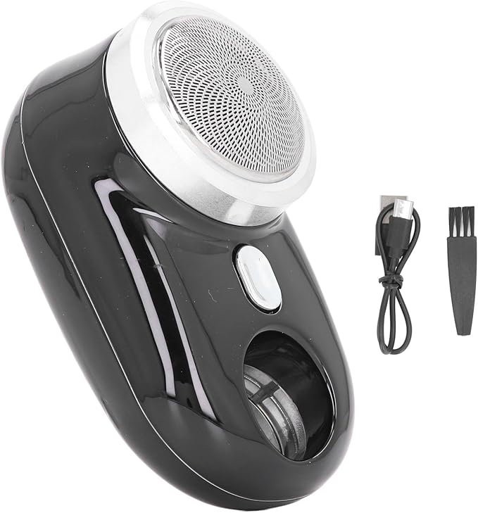 EVTSCAN Mini Electric Mini Beard Trimmer for Men Rechargeable USB Portable Pocket Beard Trimmer Face Mustache Stubble Body Grooming Black for Travel