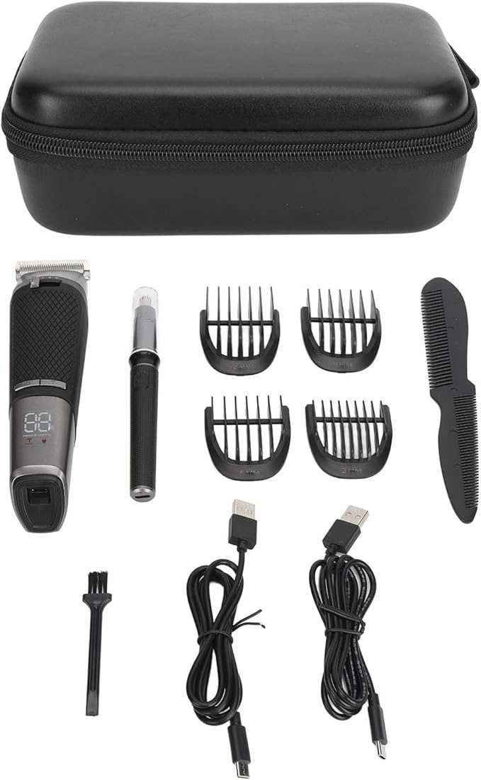 Men's Electric Hair Clippers Set Frequency Conversion 2 Speed Hair Trimmer Nose Trimmer Set Portable Low Noise for Salon
