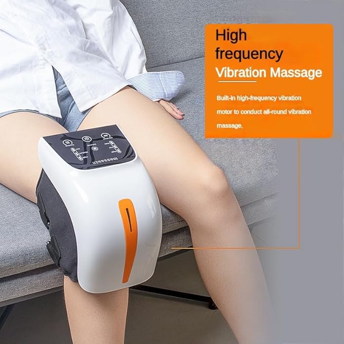 DTOKO Knee Massager -Large Screen Adjustable Temperature Cordless Knee Massagers with Heat and Vibration Portable Wearable Knee Massager Easter Women’s Day Gift for Mon -Orange