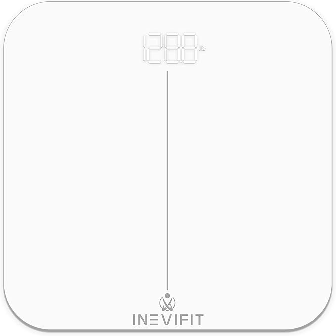 INEVIFIT Bathroom Scale &amp Digital Kitchen Scale Fitness Bundle Complete Body Composition and Nutrition Tracking Solution with Batteries Included