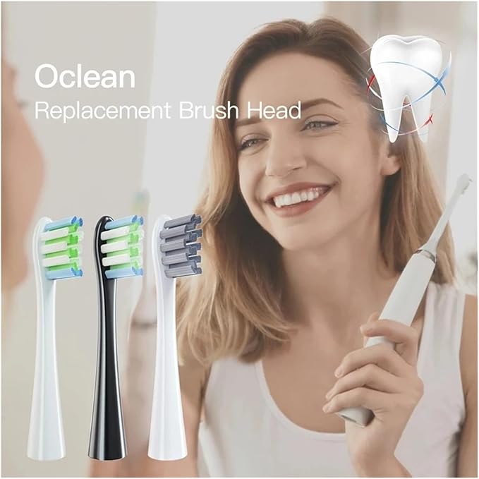 4/12 Pcs Replaceable Brush Heads Suitable Compatible for Oclean X/X PRO/ Z1/ F1/ One/Air 2 /SE Sonic Electric Toothbrush Refills(6white6gray)