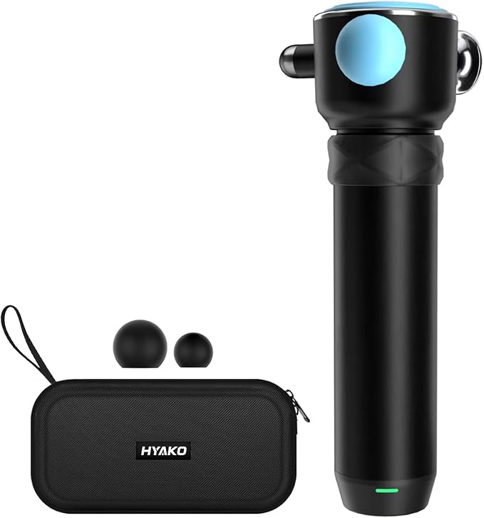 HYAKO Pro R1 Therapy Massager - Handheld Deep Tissue Vibration Massager for Full Body Pain Relief &amp Fascial limitation &amp Treats Sensitive Areas | Pressure Point Massage Tool (Upgraded)-Blue