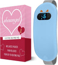 Portable Heating Pad for Period Cramps: Cordless Menstrual Heating Pad with 6 Heat Levels and 6 Massage Modes 3s Fast Heating Gift for Women and Girl(Blue)
