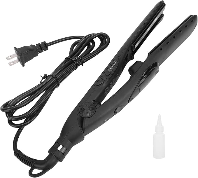 Brrnoo Steam Hair Straightener with Ceramic Coated Plates Fast Heating 5 Adjustable Temperature Settings for Women Evenly Heated Plates with Steam Vents (US Plug)