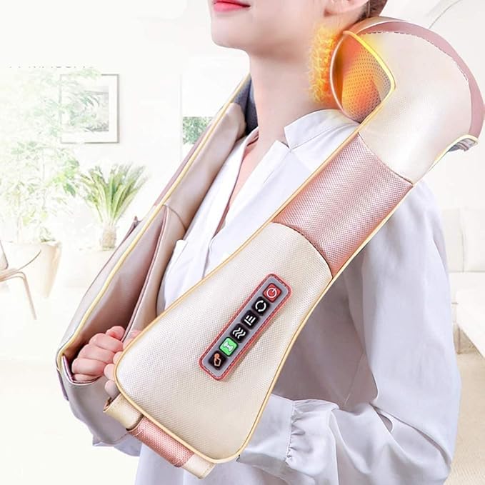Shiatsu Back and Neck Massager with Heat Deep16 Kneading Nodes Soothes Muscles Tissues Relief Electric MassagerKneading Massage for Neck Back Shoulder Foot and Legs Use at Home Car Office