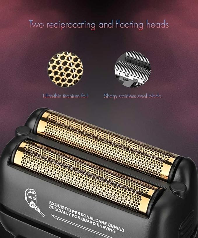WMARK Electric Foil Shavers for Men Electric Razor for Men Cordless High Speed Motor 9000RPM Titanium Coated Floating 2 Blades LED Display IPX6 Waterproof Wet Dry Face Razor USB-C Black NG-7982