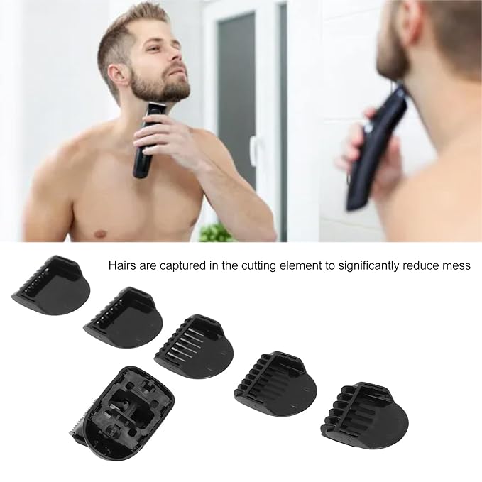 Beard Trimmer Head Replacement Series 5/6/7 Replacement Beard Trimmer Guards with 5 Guards Combs Compatible with 5018s 5020s 5035s 5049cs 6020s 6040cs 7020s 7025s