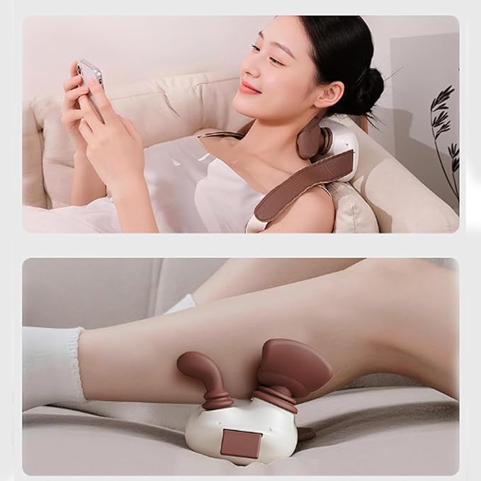 Heated Neck Massager Electric Shiatsu Neck and Back Massager 3 Massage Modes Portable Rechargeable Deep Tissue Pain Relief for Real Hands Massage on Neck Back Shoulder