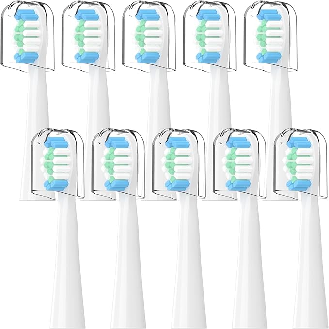 10 PCs Compatible for Pulsonic Electric Toothbrush Sound Replacement Heads(White)
