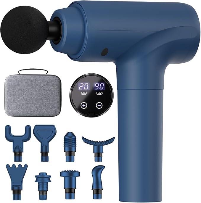cotsoco Massage Gun Deep Tissue Muscle Massage Gun Back Massager for Pain Relief 20 Speeds Handheld Electric Massager Tool with Silent Brushless Motor Suitable for Gym Office Home Travel