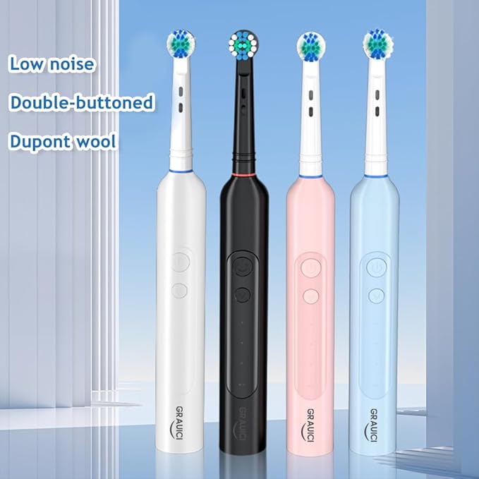 Deep Clean Rechargeable Electric Powered ToothbrushPressure Sensor to Protect Gums (Pink)