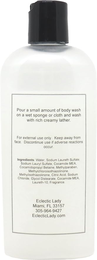 Eclectic Lady Liquid Pearl Body Wash - Whipped Cream Scent 3-in-1 Use For Bubble Bath Hand Soap &amp Body Wash Phthalate-Free Whipped Cream Fragrance Handcrafted in USA (8 oz)