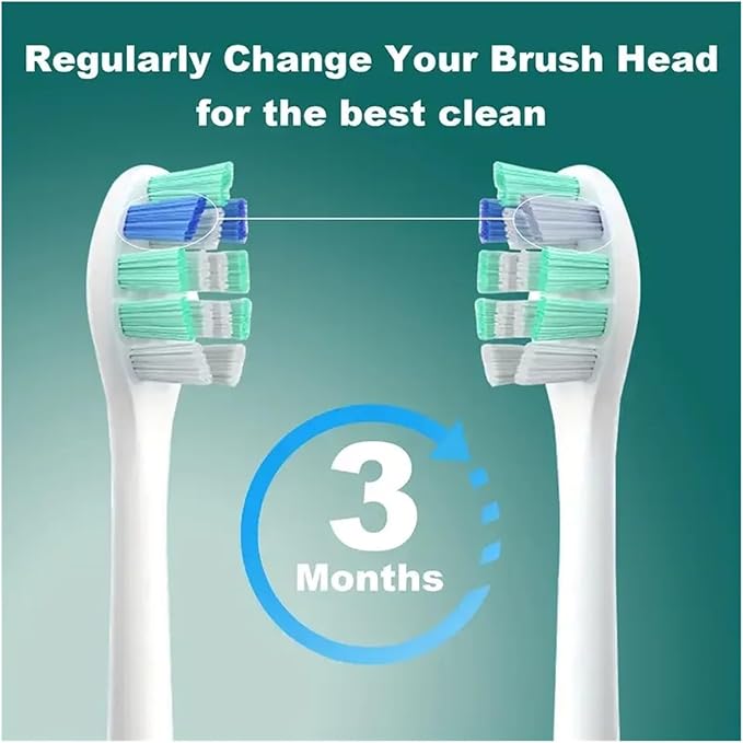 Replacement Toothbrush Heads Compatible with Philips Electric Brush Head 1100 2100 4100 4300 5100 5300 6100 6500 Etc(4pcs)