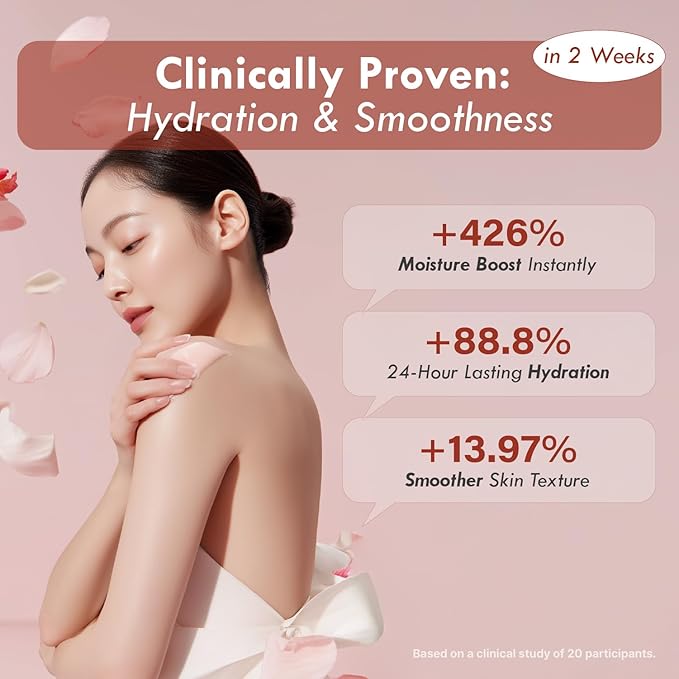 Korean Red Bean Body Lotion &amp Body wash - 24hr Hydrating Smoothing &amp Texture Care for Sensitive Skin - Peptides &amp Hyaluronic Acid - Vegan &amp Cruelty-Free - 8.45 fl oz