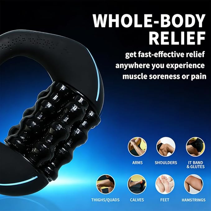 Mini Percussive &amp Rolling Massager - 3-Speed Electric Deep Tissue Muscle Roller for Full Body Pain Relief Portable Handheld Massage for Legs Back Shoulders &amp Glutes with 4H Battery