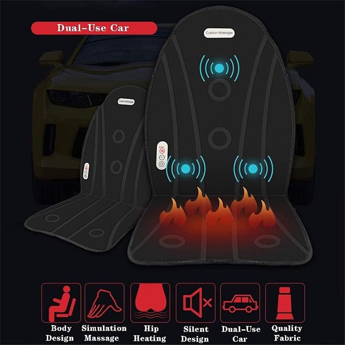 Back and Neck Massager Heated Full Body Electric Massage Cushion Chair Massager for Back Driver Seat Office Chair