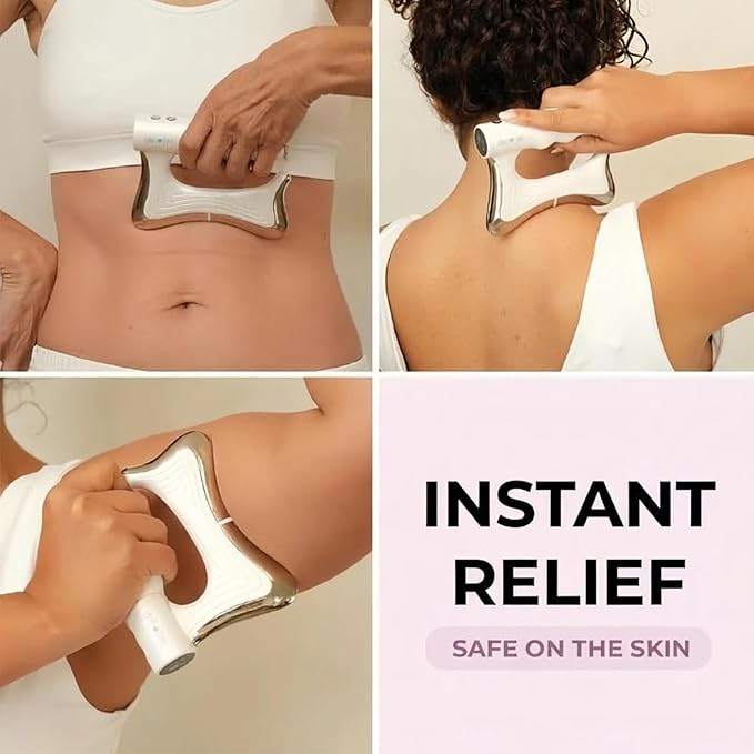 Body Sculpting Massager with Heat Electric Fascia Scraper for Muscle Relief &amp Cellulite Reduction Full Body Contour Device for Belly Arms Waist &amp Legs Portable with 3 Intensity Levels(Bla
