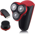 Electric ShaversUSB Rechargeable Wet/Dry Electric Shaver 3 in 1 Waterproof 3D Men Rotary Shaver Cordless Facial Cleaning Brush for Men Women