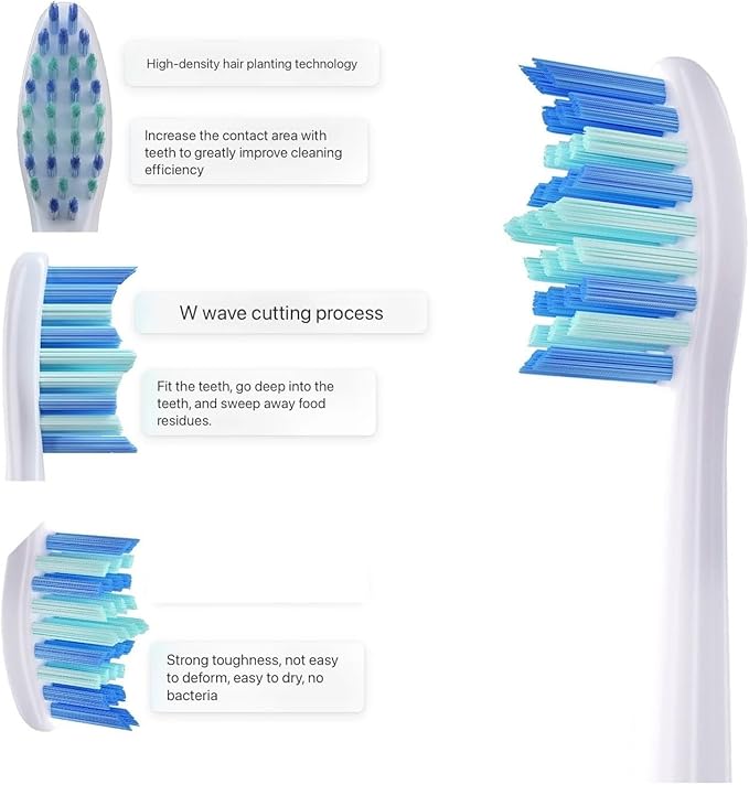 Replacement Toothbrush Head for Electric SN903/SNK01/SN601/SN801/ST903/ST901/ST905/ST802/SN-P1(16white Cleaning)