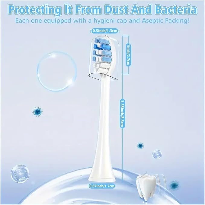 16Pcs Replacement Toothbrush HeadsCompatible for with Electric Brush Head 4100 6500 6100 7500 5300 1100(16pcs Blue)