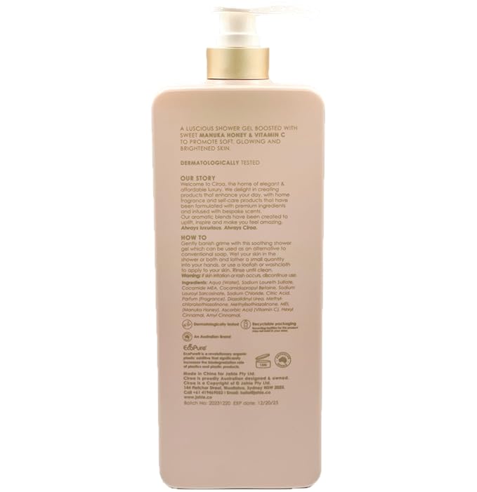 Generic SHOWER GEL makuna honey &amp vitamin C DERMATOLOGICALLY TESTED 33.8 fl oz