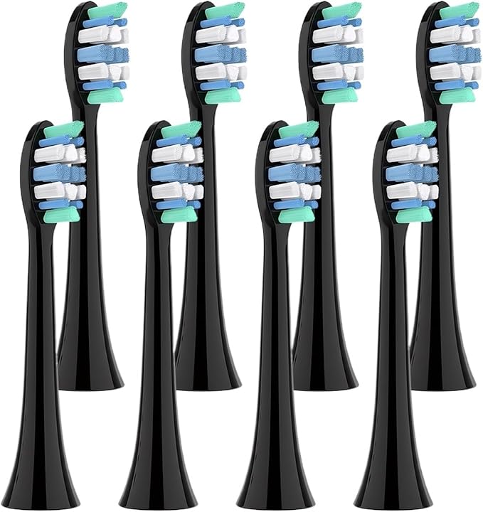 4/8/12/20Pcs Toothbrushes Head Compatible for 1100/2100/4100(Black-8 Pcs)