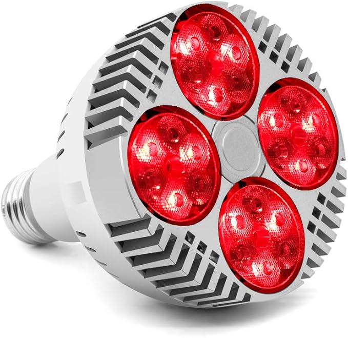 Red Light Therapy Lamp 48W 24 LED Deep Red Light Bulb 660nm &amp 850nm 1 Count
