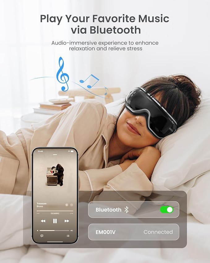 RENPHO Eyeris 1 Eye Massager with Heat FSA Eligible HSA Christmas Birthday Gifts for Women Men Mom Dad Her Him Eye Mask for Migraine Smart Sleep Mask for Dry Eyes Relax Reduce Strain