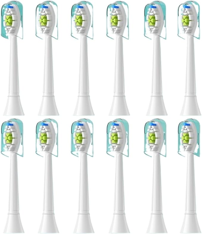 Compatible for 4/8pcs Replacement Toothbrush Heads Compatible with Philips Sonicare Soft Electric Brush Head 4100 6500 6100 7500 5(12pcs White)