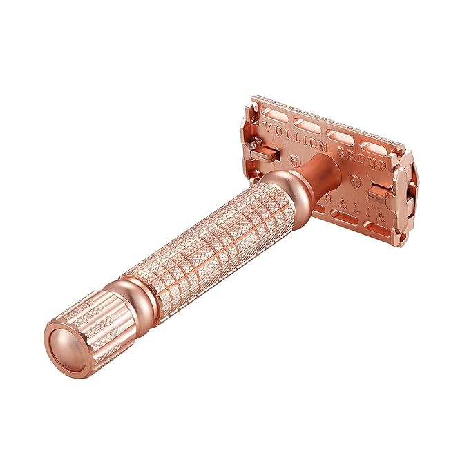 VIKINGS BLADE Double Edge Safety Razor + 5 Swedish Steel Blades + Luxury Case. Smooth Reusable Recyclable (Chieftain Hera)
