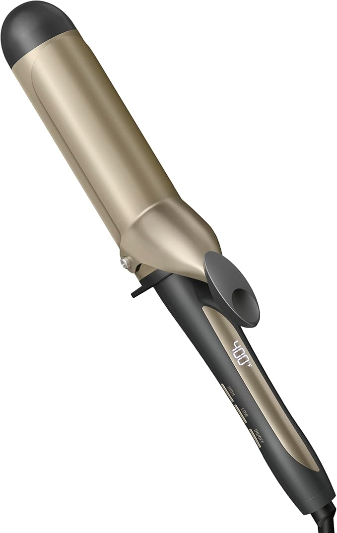 INFINITIPRO BY CONAIR Tourmaline Ceramic 1 ¾ -Inch Curling Iron 1 ¾ -Inch Barrel Produces Voluminous Curls Hair Curler for Use on Medium and Long Hair Dark Gray