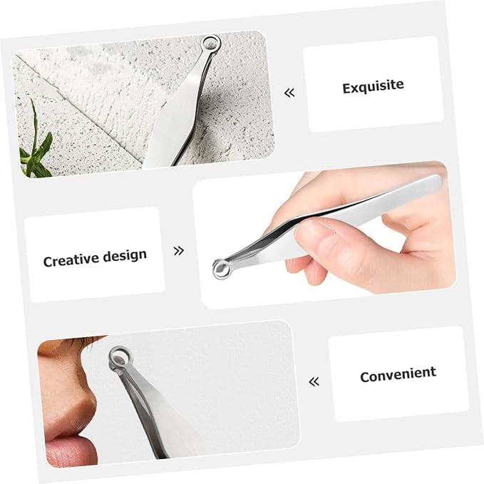 Gatuida 6pcs Nose Hair Trimmer Metal Nose Hair Clip Reusable Nasal Clippers for Men Women